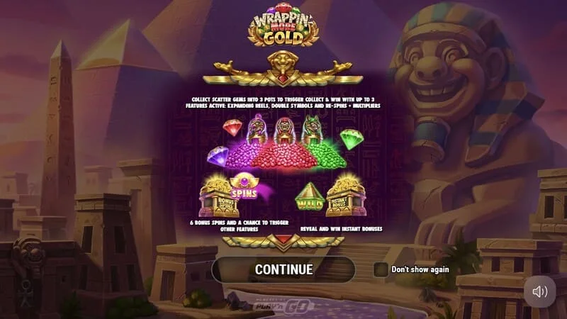 Wrappin' More Gold - glavni meni z mumijo in piramidami